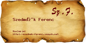 Szedmák Ferenc névjegykártya