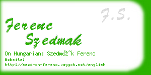 ferenc szedmak business card